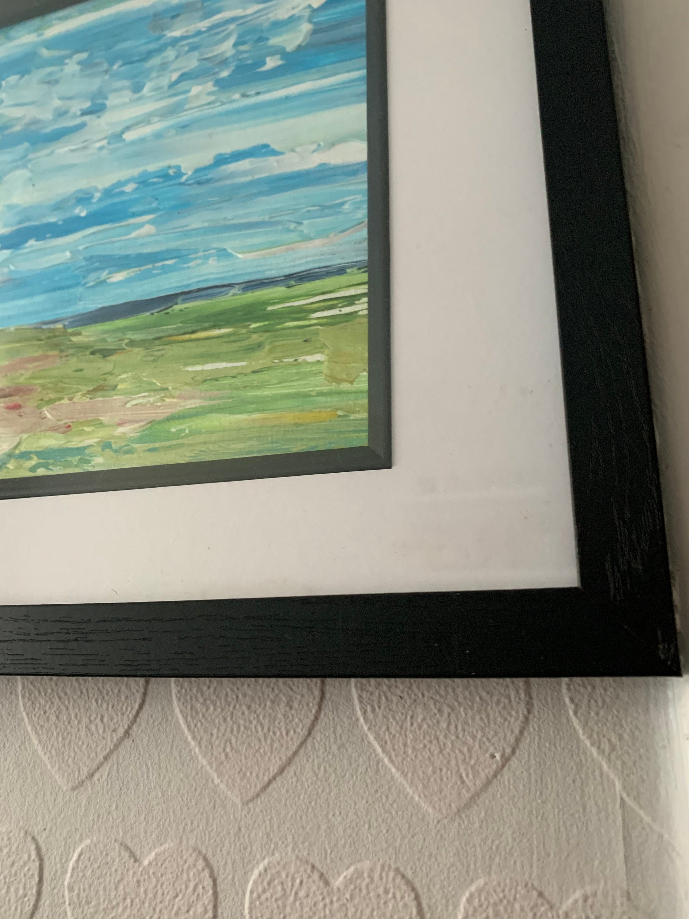 Blue Skye. Original Art. Framed Acrylic Painting Featuring a Etsy