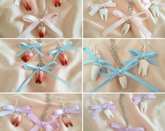 Teeth Jewelry bloody tooth charm