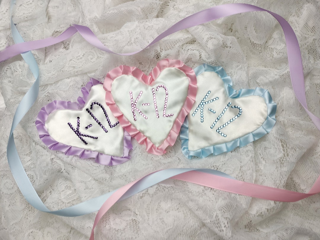 Computer Embroidery Multicolor Heart Shape Eyes Patch