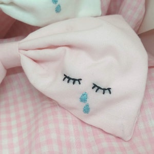 Sad eyes cry baby embroidered bow image 3