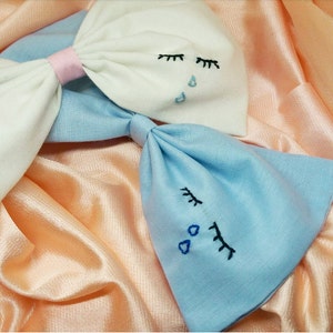 Sad eyes cry baby embroidered bow image 4