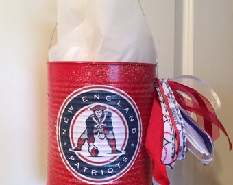 New England Patriots Gift Can / patriots / patriots football / new england Party Decor / party decor / patriot gift basket / centerpiece