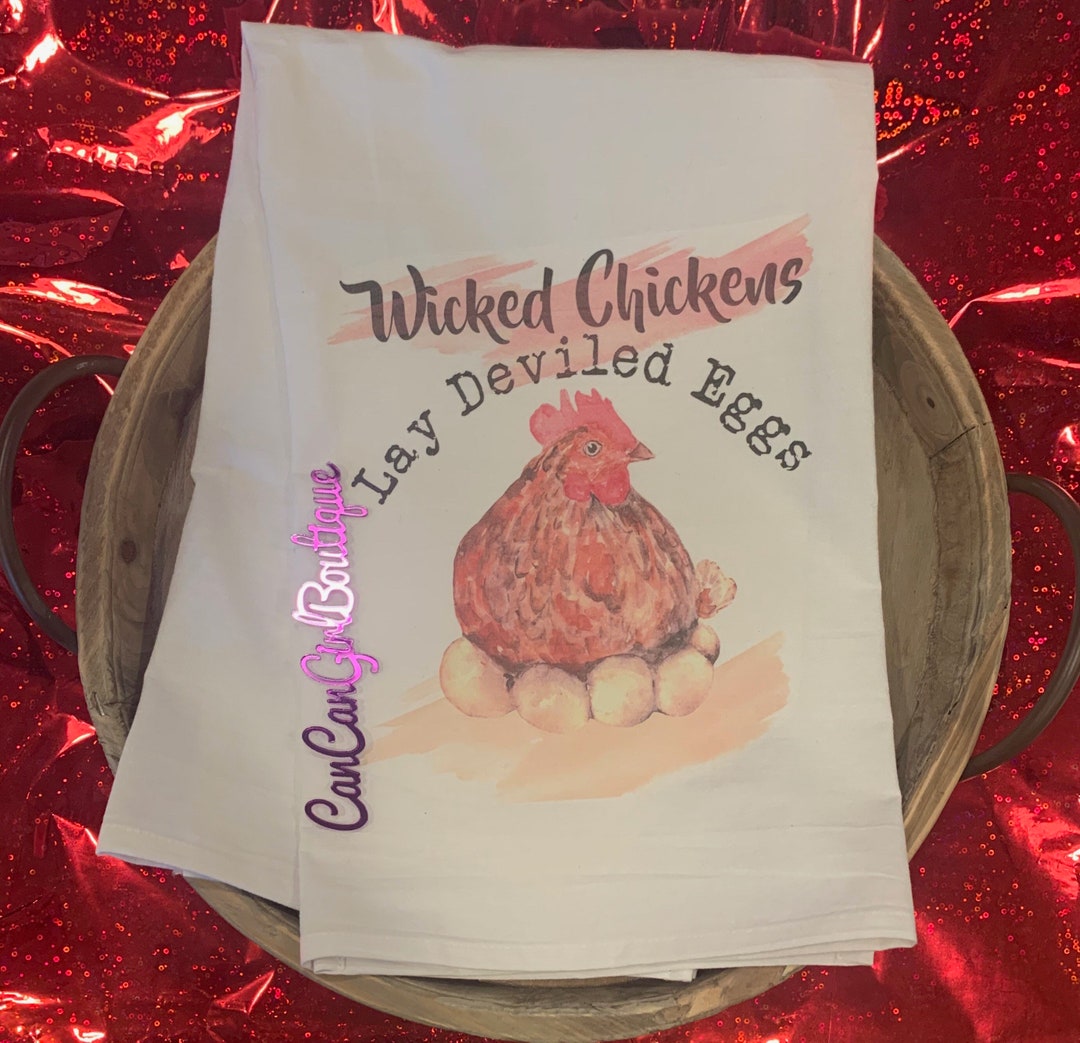 Wicked Chickens / Kitchen Decor/ Kitchen Towel / Chicken Decor / Dish