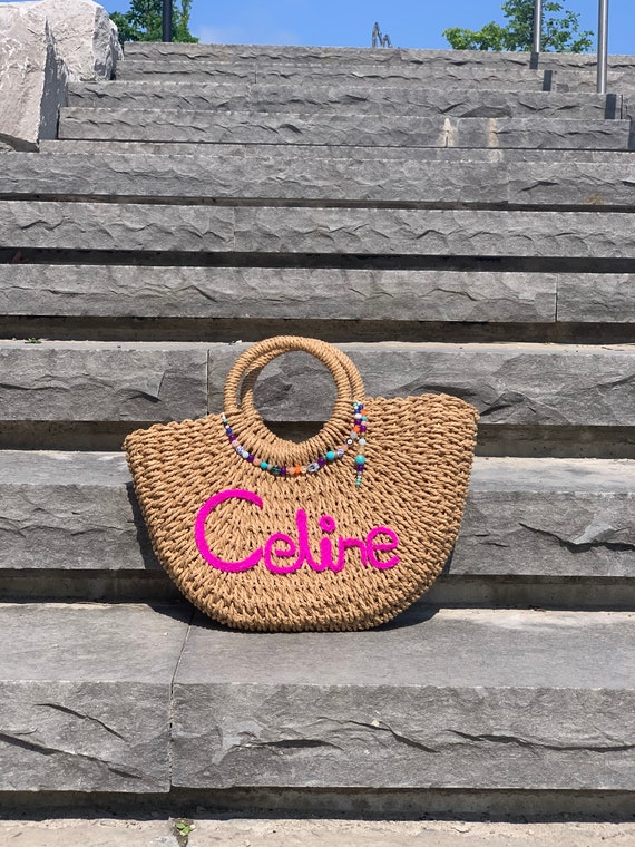 Etsy monogrammed beach bag hotsell