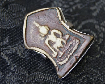 Old Thai Buddhist Amulet made into Pin Brooch