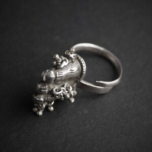 Ethnic tribal old silver ring from India, US size 6