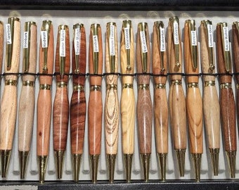 Handmade Wooden Slimline twist ballpoint pen's exotic timbers