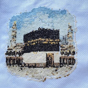 Mecca Mosque Cross Stitch Pattern: Islamic Kaaba Design (PDF File