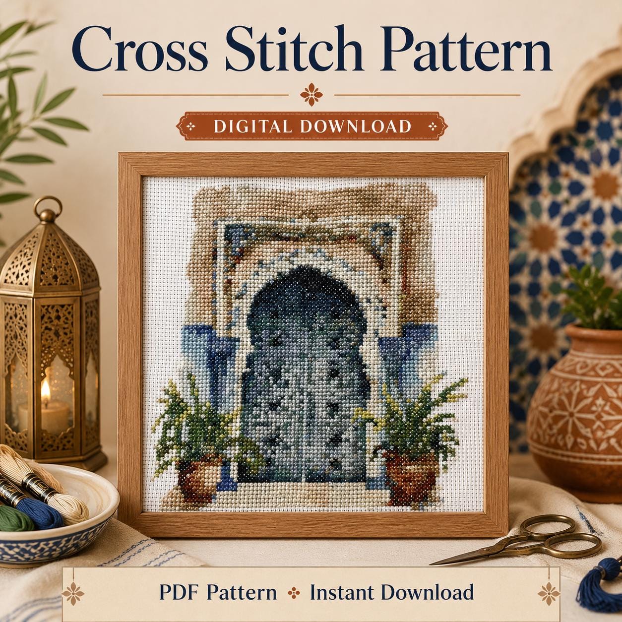 Marocco Door Architecture Middle East Cross Stitch Pattern - Etsy