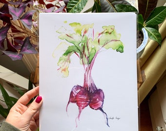 Beets Original Art/ Vegetable Art Print/