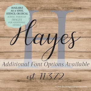Monogram Name STENCIL OR DECAL / Wood Sign Stencil / Wall Decal / One-Time Use Adhesive Vinyl Stencil / Removeable Vinyl Decal