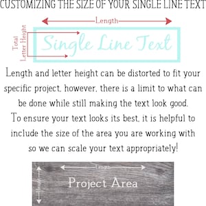 Custom Single-Line Text STENCIL or DECAL / Custom Stencil / One-Time Use Adhesive Vinyl Stencil / Reverse Vinyl Stencil / Vinyl Decal image 3