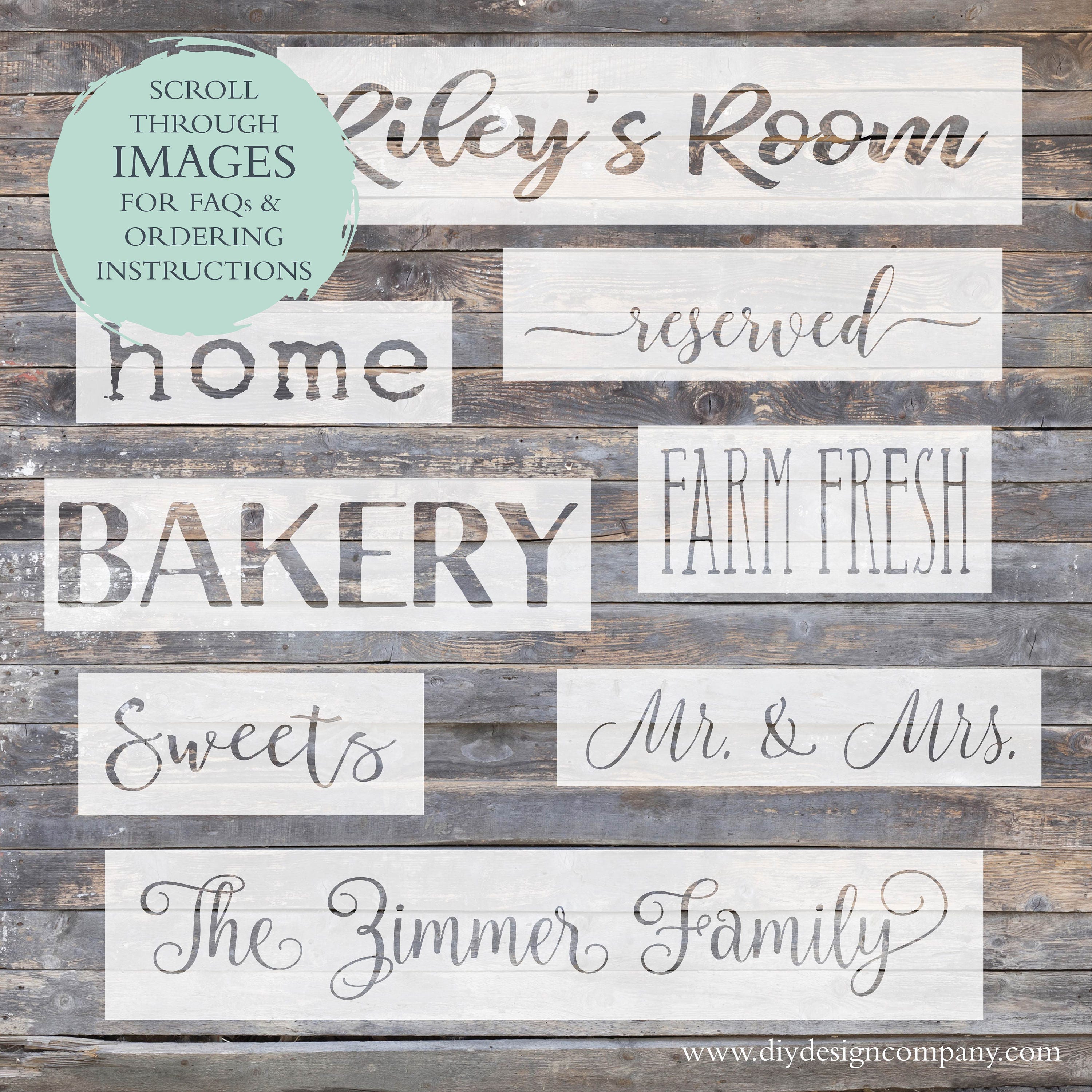 Custom Single-Line Text STENCIL or DECAL / Custom Stencil / One-Time Use Adhesive Vinyl Stencil / Reverse Vinyl Stencil / Vinyl Decal