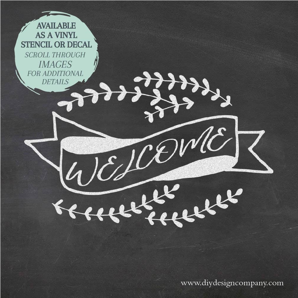 Floral Banner STENCIL / Floral Banner DECAL / Custom Stencil Etsy