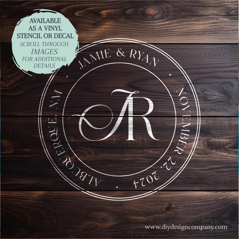 Wedding Monogram / Wedding Logo / STENCIL OR DECAL / One-time Use ...