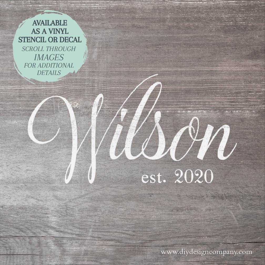 Personalized Name STENCIL / Personalized Name DECAL / Wedding Guest Board Design / One-Time Use Adhesive Vinyl Stencil / Vinyl Decal
