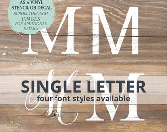 Single Letter Stencil or Decal / Monogram Stencil or Decal / One-Time Use Adhesive Vinyl Stencil / Reverse Vinyl Stencil / Vinyl Decal