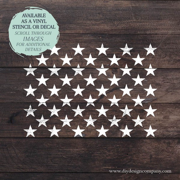 American Flag Stars STENCIL / American Flag Stars DECAL / American Flag Cornhole Boards / One-Time Use Adhesive Vinyl Stencil / Vinyl Decal