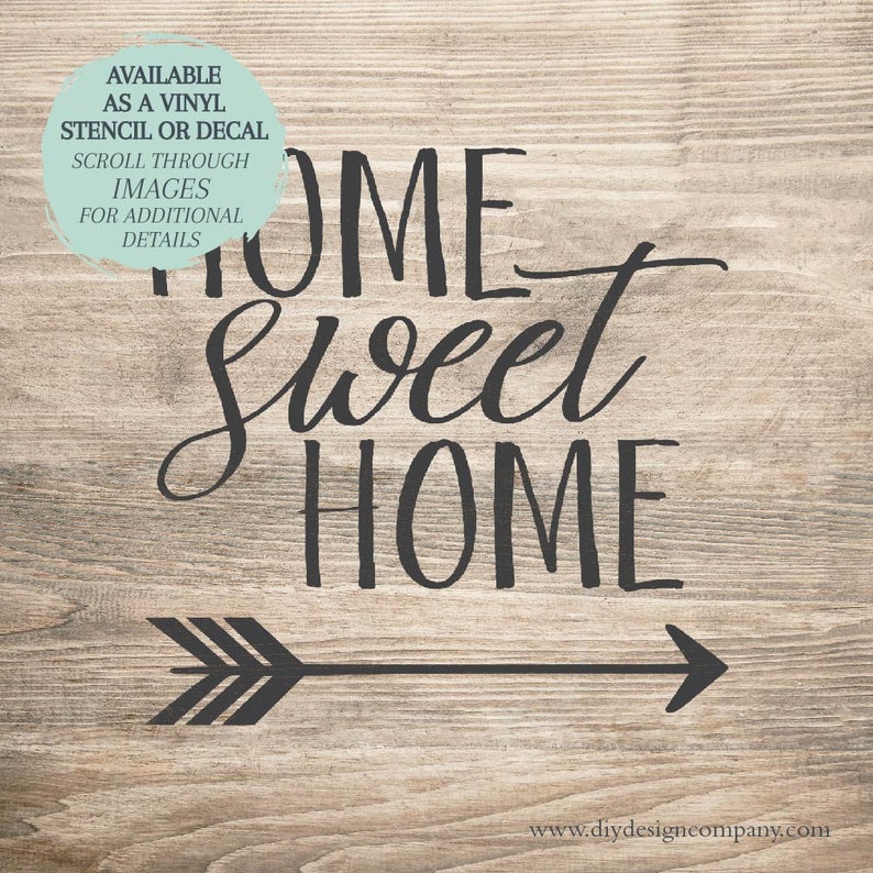 Home Sweet Home STENCIL or Decal / One-Time Use Adhesive Vinyl Stencil / Reverse Vinyl Stencil / Vinyl Decal image 1
