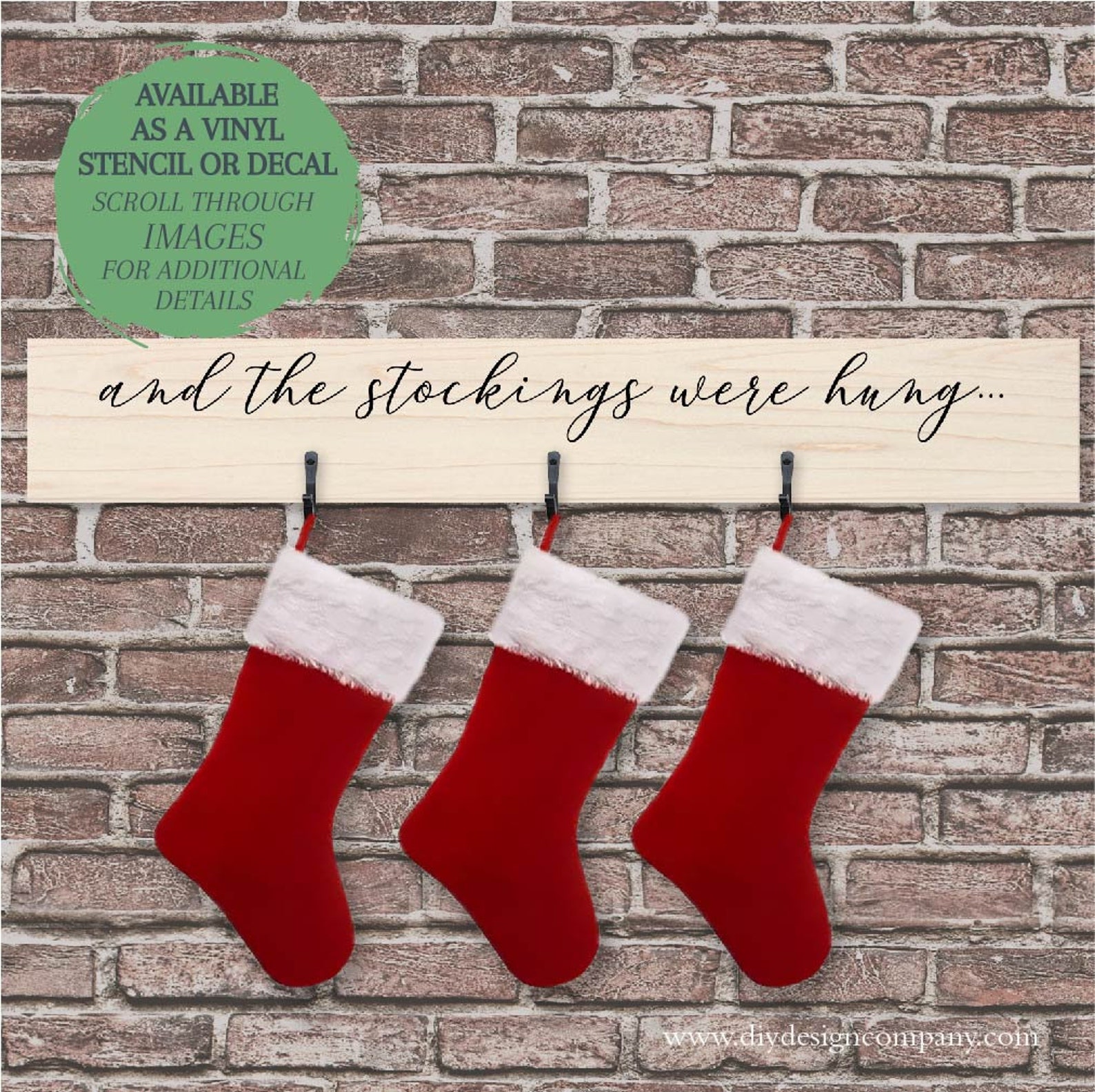The Stockings Were Hung STENCIL OR DECAL Stocking Hanger Etsy and-the-stockings-were-hung-free-printable-printable-templates