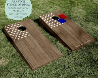 American Flag Stars Cornhole Board Stencils / American Flag Stars Cornhole Board Decals / One-Time Use Adhesive Vinyl Stencil / Vinyl Decal