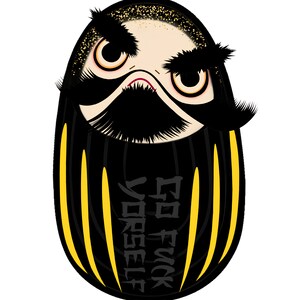 Kokeshi vinyl sticker - The Grumpy Buddha series