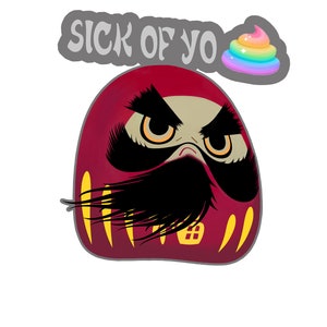 Kokeshi vinyl sticker - The Grumpy Buddha series