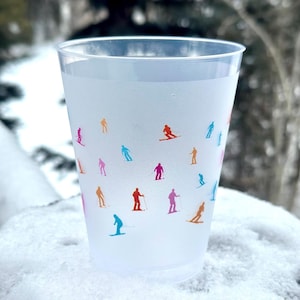 Ski Frost Flex Cups, Ski Trip Frost Flex Cups, Shatterproof Party Cups, Mountain Trip, Full Color Frost Flex, Mountain House Cups, Set of 10