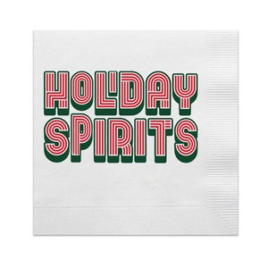 Holiday Spirits Cocktail Napkins, Holiday Cocktail Napkins, Christmas Napkins, Funny Christmas Napkins, Holiday Party, xmas decor, Set of 20