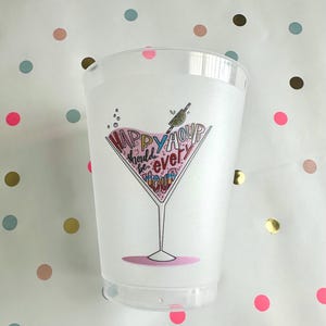 Happy Hour Cups, Happy Hour Should Be Every Hour, Frost Flex Party Cups, Shatterproof Party Cups, Party Supplies, Full Color, Set of 10