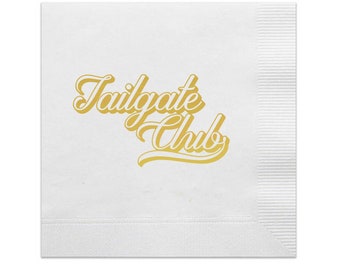Tailgate Club Cocktail Napkins, Game Day Napkins, Tailgate Napkins, Tailgate decor, Football Napkins, SEC Football, Gold Foil, Set of 19