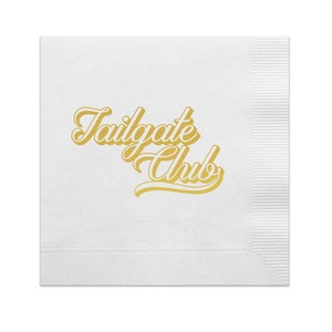 Tailgate Club Cocktail Napkins, Game Day Napkins, Tailgate Napkins, Tailgate decor, Football Napkins, SEC Football, Gold Foil, Set of 20