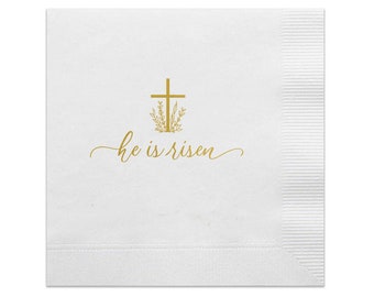 He Is Risen Easter Cocktail Napkins, Easter Party Supplies, Easter Brunch Napkins, Easter Napkins, Easter Napkins, Easter Decor, Set of 20