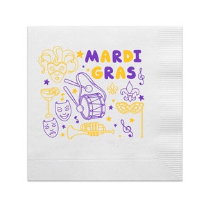 Mardi Gras Cocktail Napkins