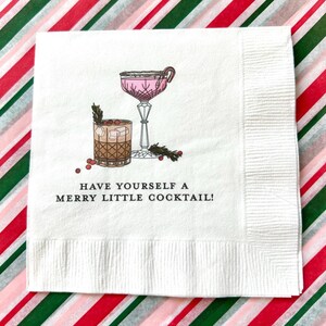 Have Yourself A Merry Little Cocktail Napkins, Christmas Napkins, Christmas Table, Holiday Party Napkins, colorful christmas, Set of 20