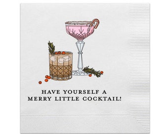 Have Yourself A Merry Little Cocktail Napkins, Set of 20 Christmas Napkins, Christmas Table Napkins, Holiday Party Napkins, Christmas Napkin