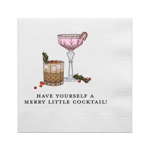 Have Yourself A Merry Little Cocktail Napkins, Set of 20 Christmas Napkins, Christmas Table Napkins, Holiday Party Napkins, Christmas Napkin