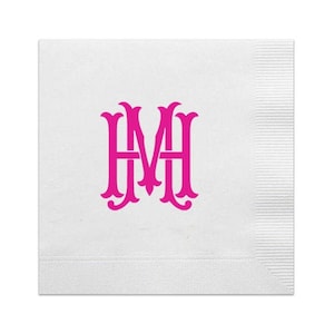 Monogram Cocktail Napkins, Personalized Minimalist Napkins, Housewarming Party Custom Napkins, Monogram Beverage Napkins, Wedding Napkins