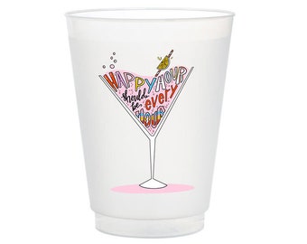 Happy Hour Should Be Every Hour, Frost Flex Party Cups, Shatterproof Party Cups, Party Supplies, Full Color Frost Flex, Happy Hour Party