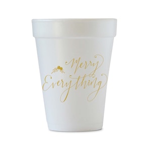 Merry Everything Styrofoam Christmas Cups, Foam Party Cups, Holiday decor, Holiday Party, Christmas Party, Christmas Cups, Christmas Decor