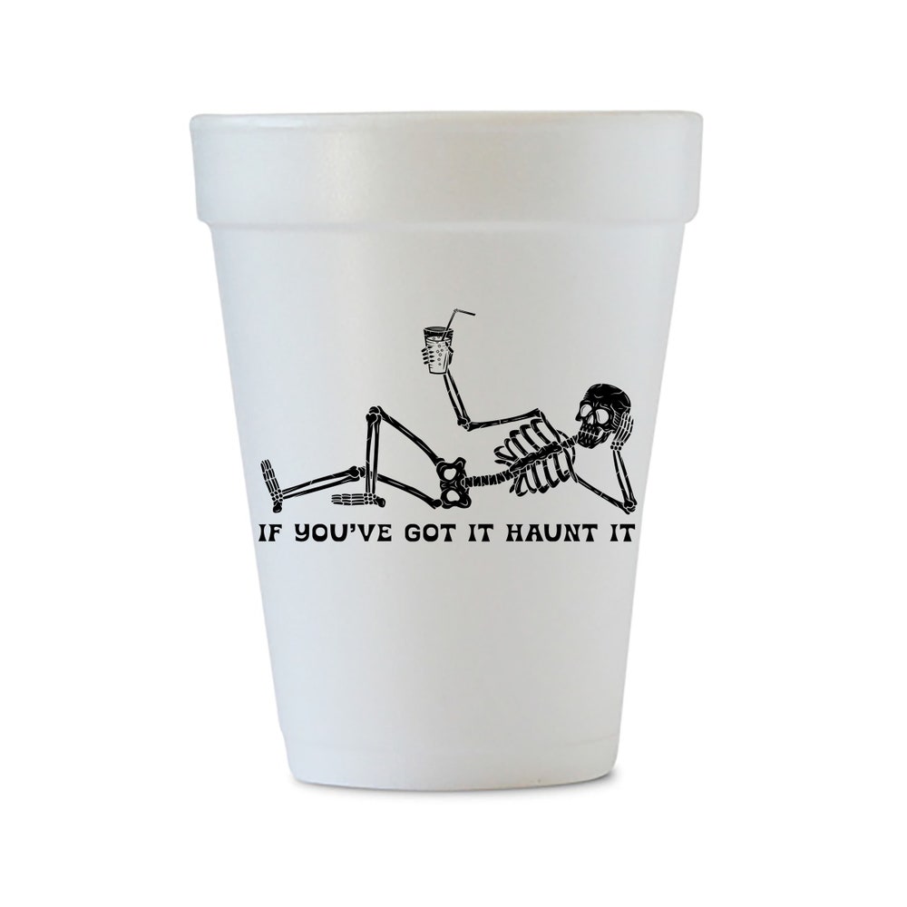 Halloween Tableware If You'Ve Got It Haunt It, Halloween Styrofoam Cups, Halloween Tableware, Funny Halloween Cups, Halloween Decor, Halloween Party, Set Of 12 Halloween Decor Gifts For Day Peckshirt
