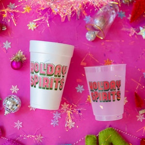 holiday spirits styrofoam cups