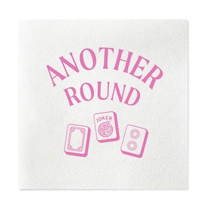 Another Round pink mahjong napkins