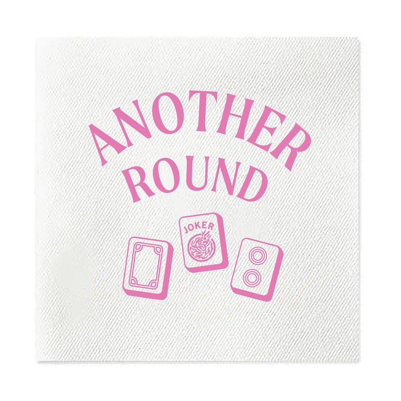 Another Round pink mahjong napkins