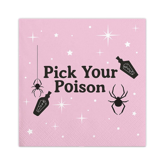 Pick Your Poison Halloween Paper Napkins Halloween Party Etsy