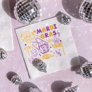 mardi gras cocktail napkin