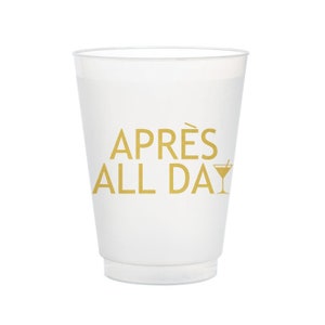 Apres All Day Frost Flex Cups, Frost Flex Party Cups, Shatterproof Party Cups, Party Supplies, Ski Trip Cups, Apres Ski Reusable Cups