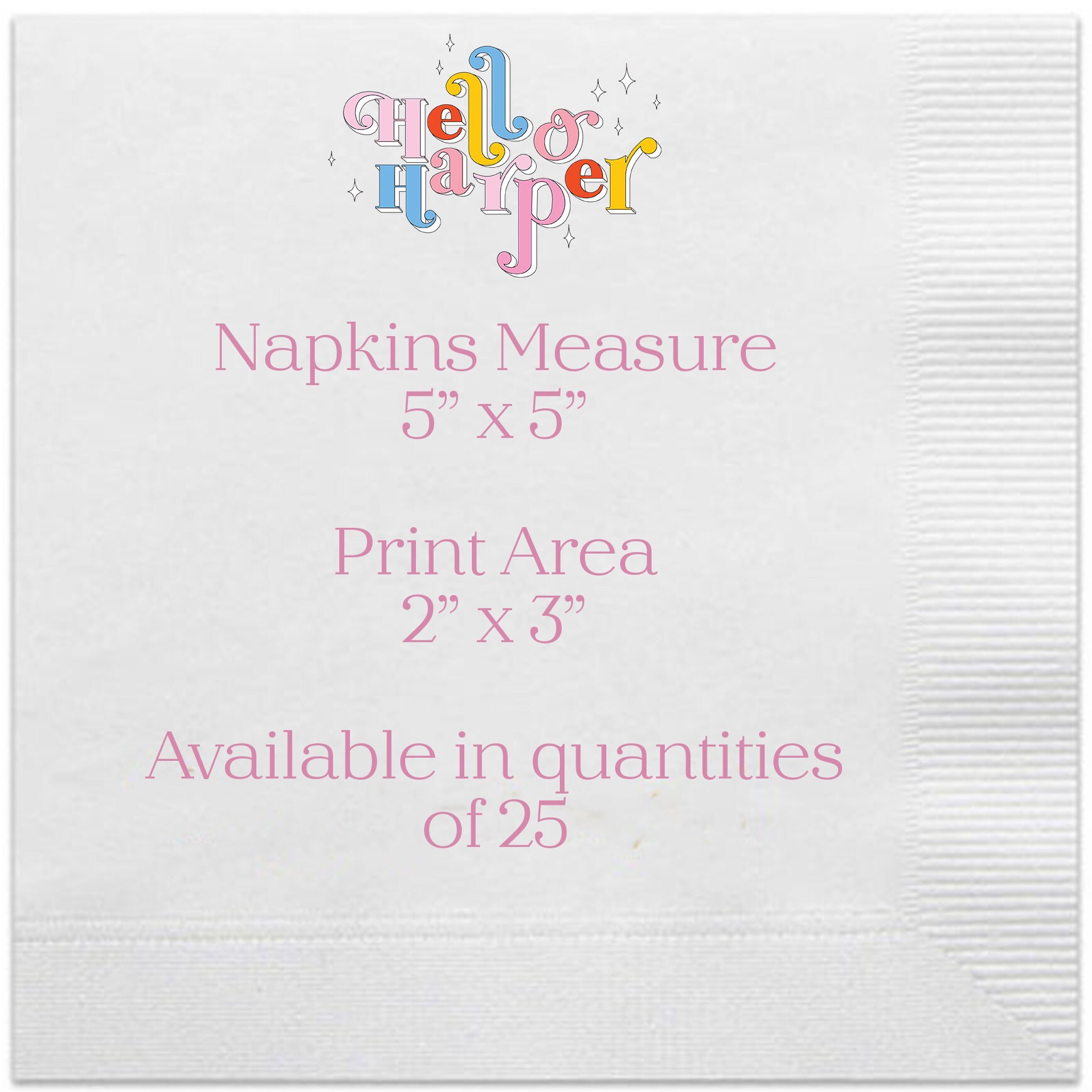 Groovy Script Personalized Napkins, Custom Designed Last Name Napkins