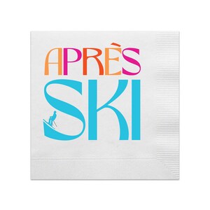 Serviettes après-ski, serviettes à cocktail polychromes, serviettes de table à cocktail voyage de ski, serviettes de table après-ski, serviettes de table Mountain House, cadeau voyage de ski, 20