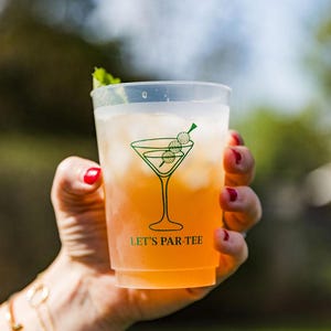 Let&#39;s Par-Tee Golf Cups, Golf Frost Flex Cups, Masters Cups, Summer Cups, Golf Party, Golf Theme, Martini Golf Cups, Green, Set of 9